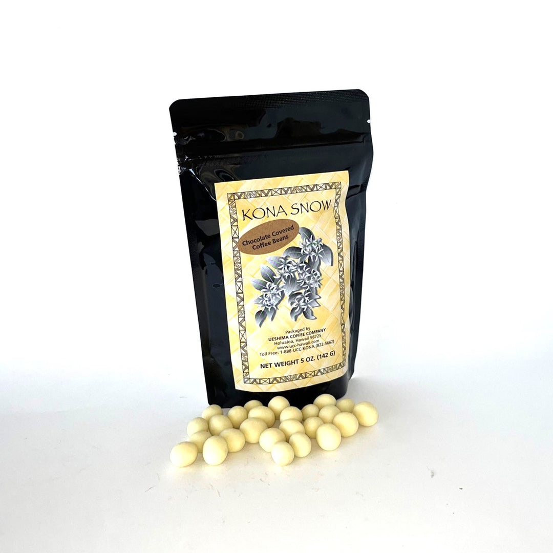 White Chocolate-covered Peaberry Coffee Beans 5oz/141g
